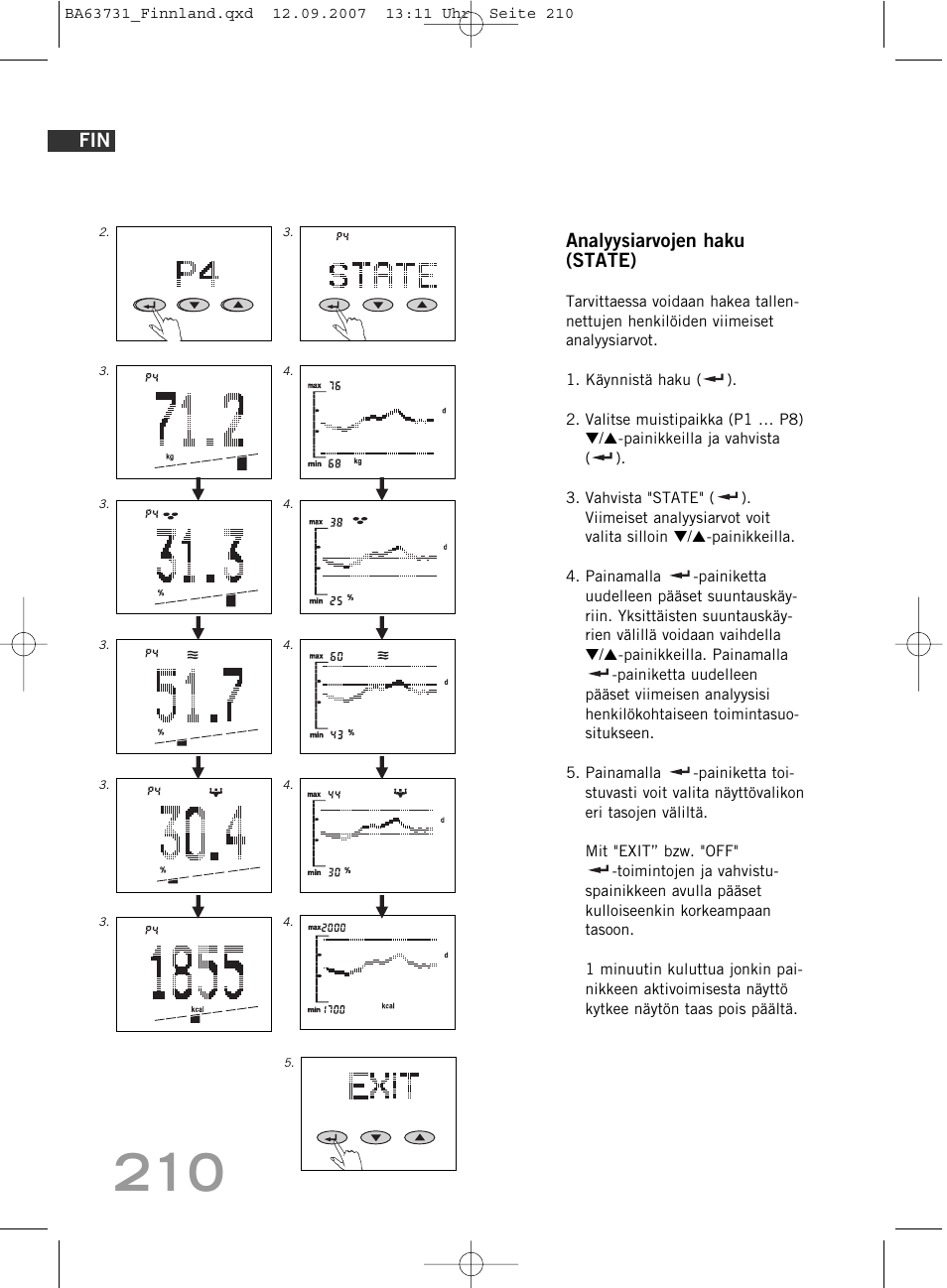 Analyysiarvojen haku (state) | SOEHNLE Body Balance Slim FT5 User Manual | Page 210 / 400