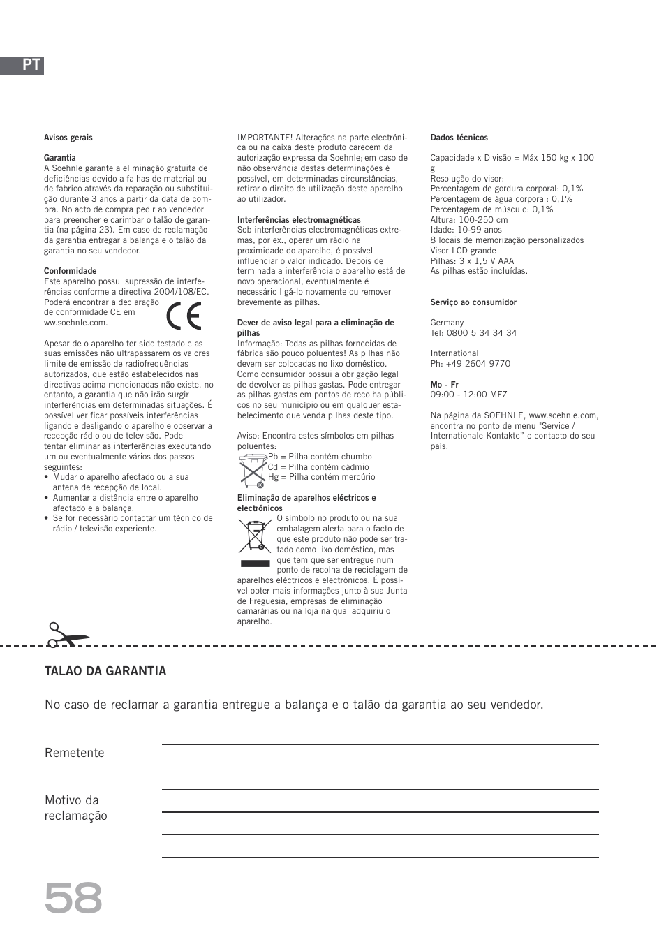 SOEHNLE Body Balance Shape F4 User Manual | Page 58 / 148
