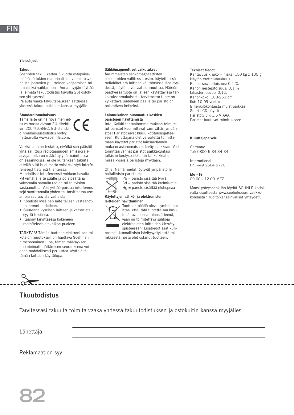 Tkuutodistus | SOEHNLE Body Balance Shape F4 User Manual | Page 82 / 148