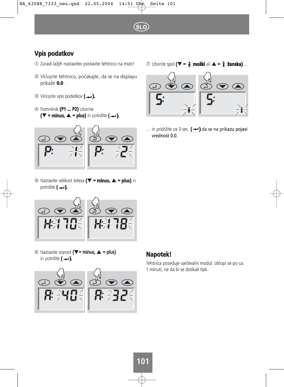 Nnaap po otteekk, Vvp piiss p po od daattkko ovv | SOEHNLE Body Balance User Manual | Page 101 / 112