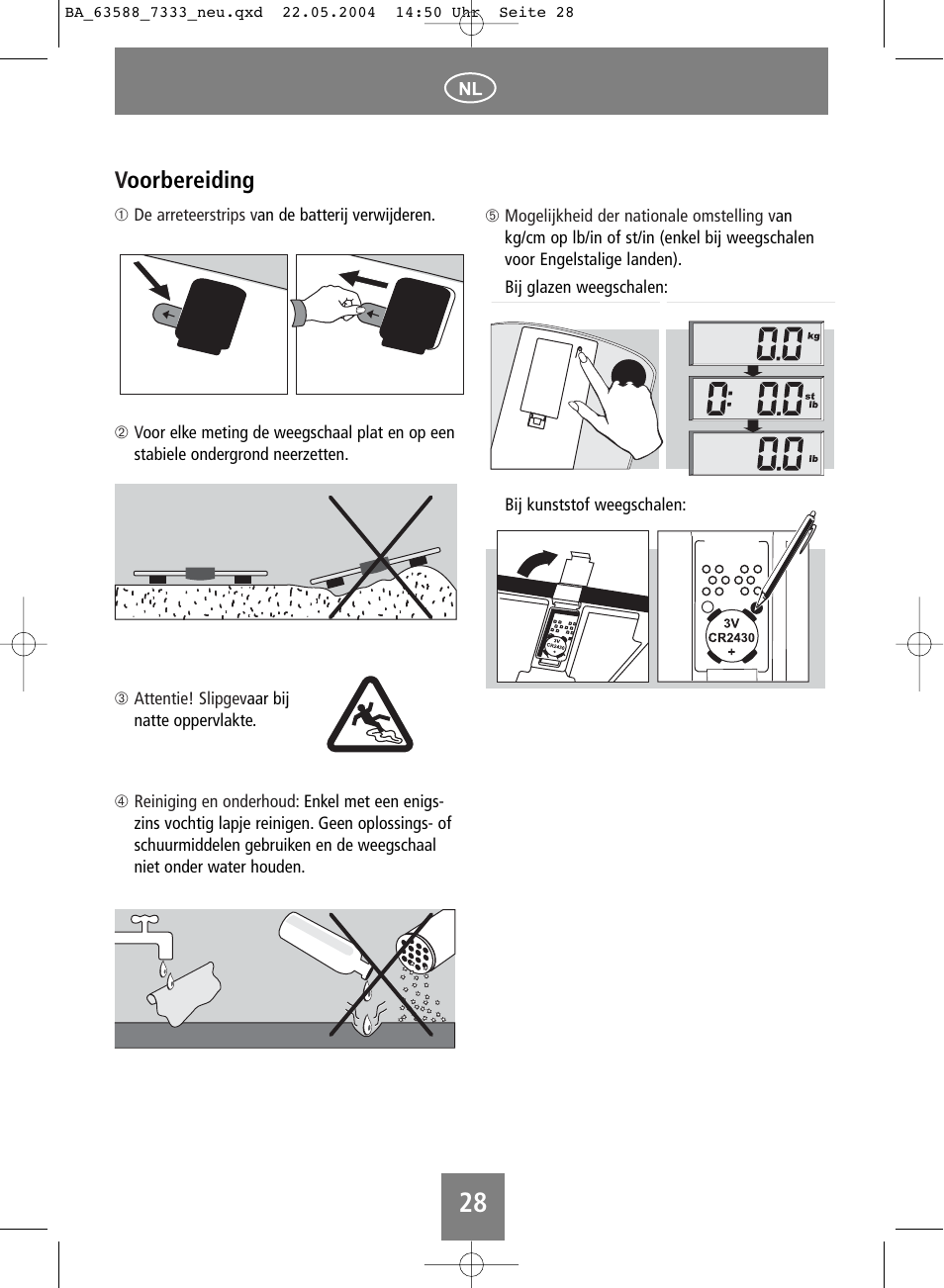 Voorbereiding | SOEHNLE Body Balance User Manual | Page 28 / 112