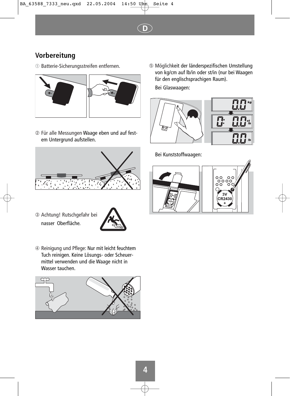 Vorbereitung | SOEHNLE Body Balance User Manual | Page 4 / 112