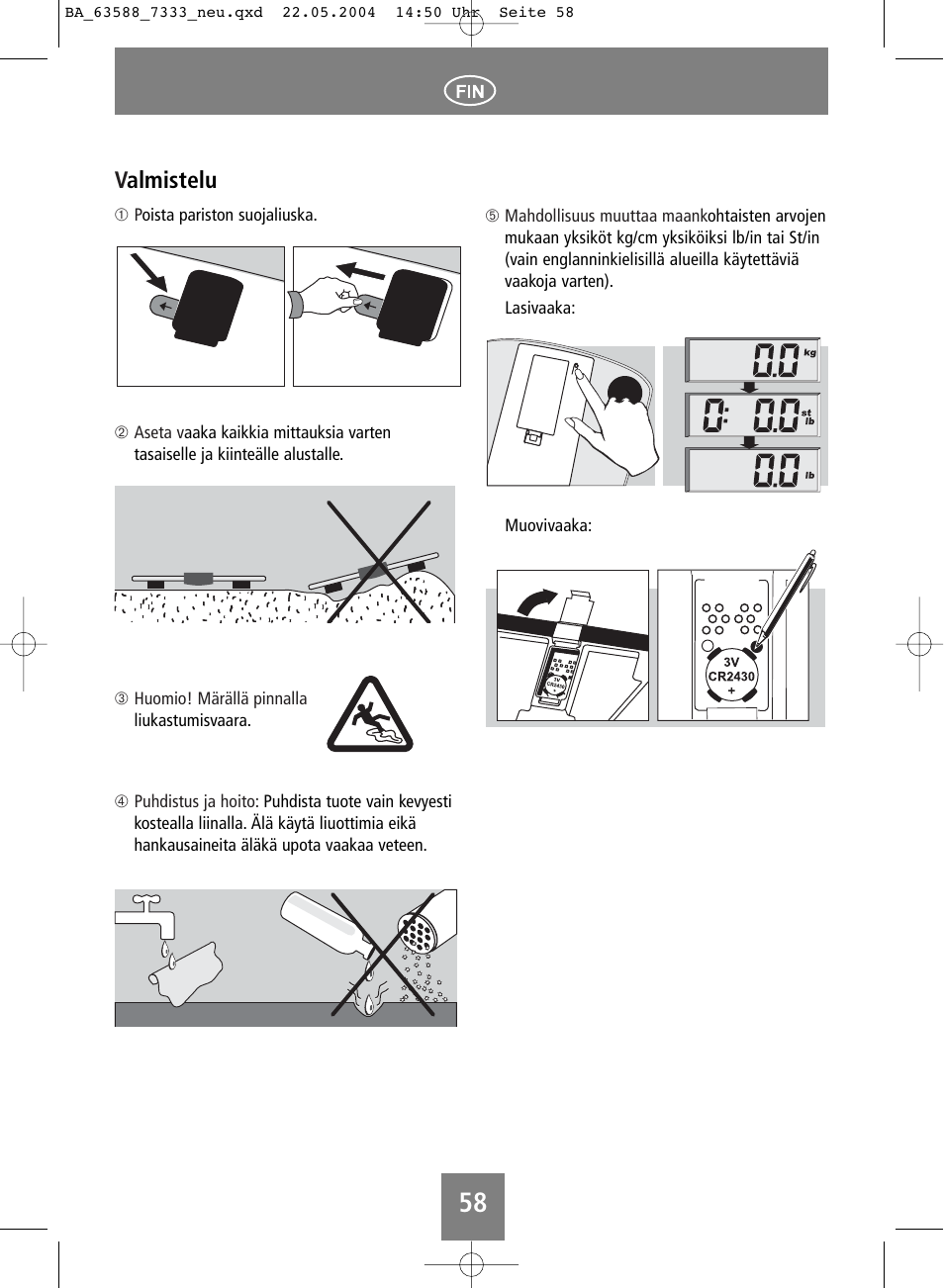 Valmistelu | SOEHNLE Body Balance User Manual | Page 58 / 112