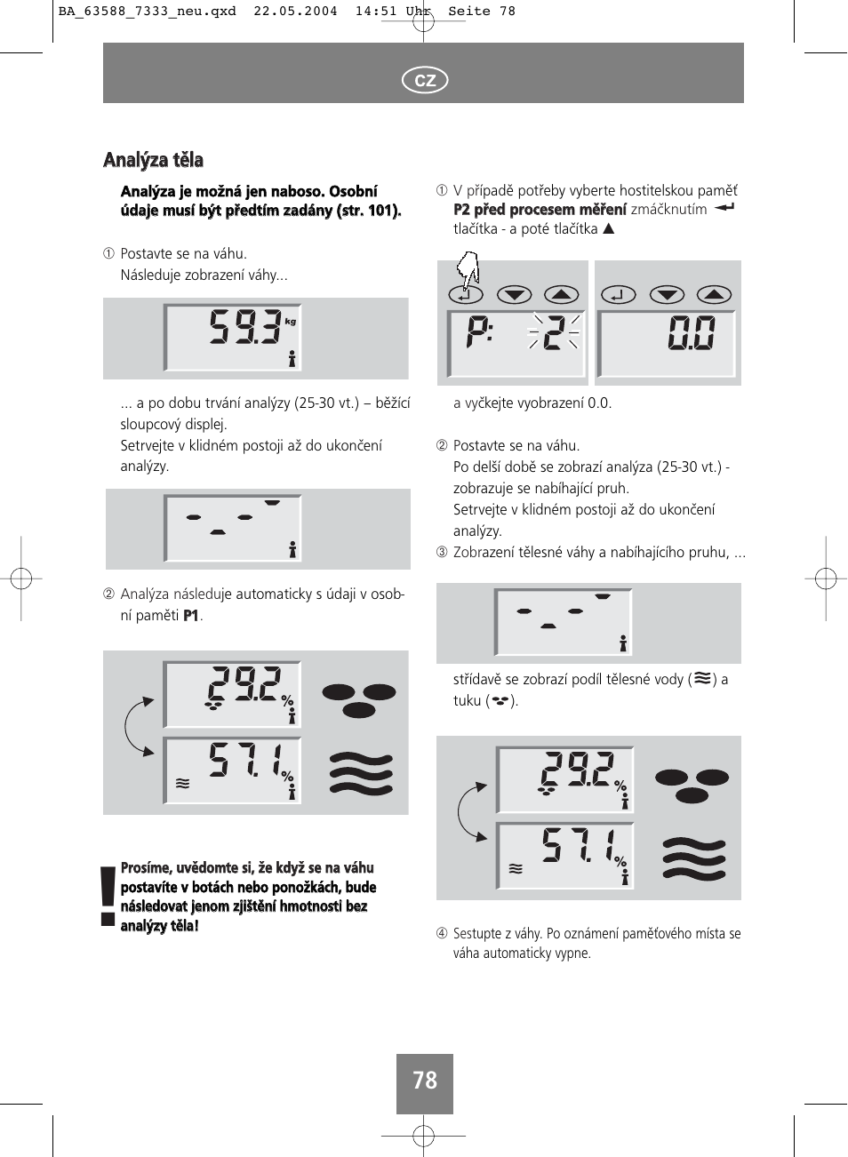 Aan naallýýzzaa ttěěllaa | SOEHNLE Body Balance User Manual | Page 78 / 112