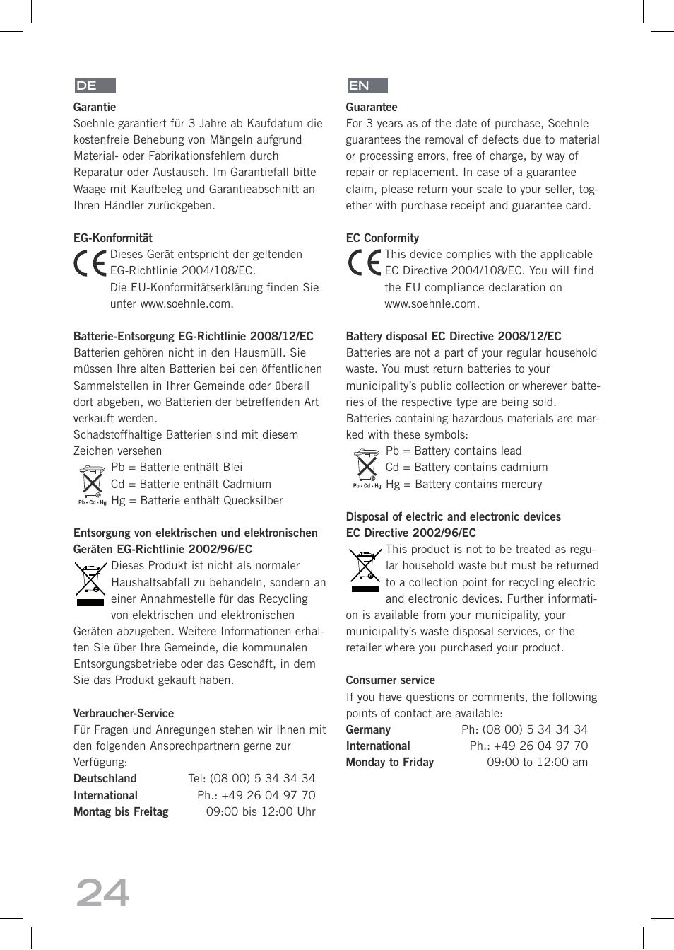 SOEHNLE Easy Control User Manual | Page 24 / 36