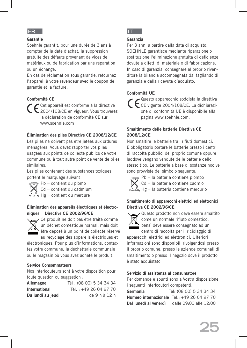 SOEHNLE Easy Control User Manual | Page 25 / 36