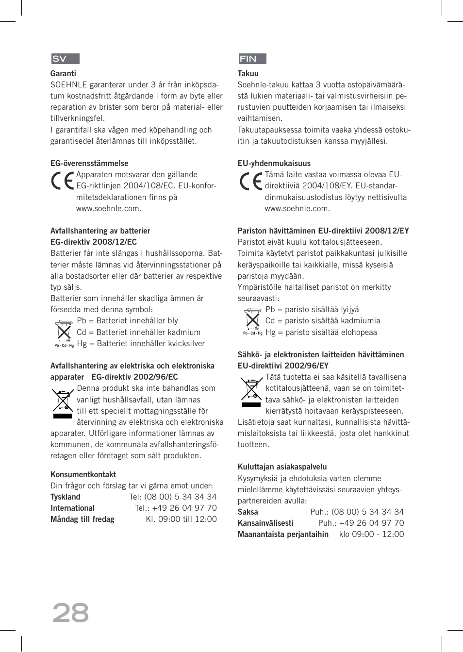 SOEHNLE Easy Control User Manual | Page 28 / 36