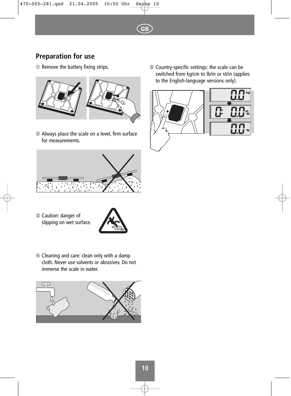 Preparation for use | SOEHNLE Body Balance Lago User Manual | Page 10 / 112
