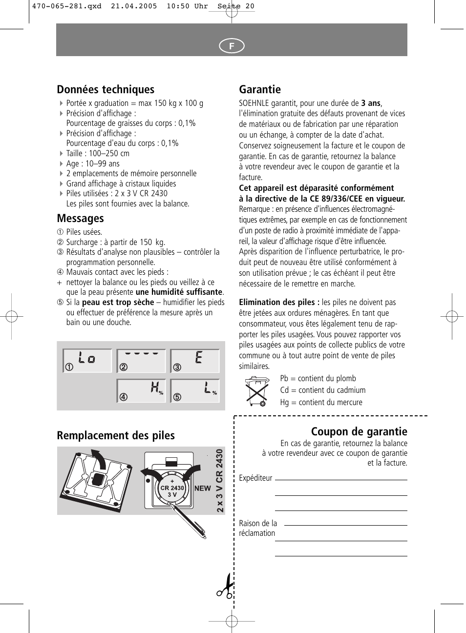 SOEHNLE Body Balance Lago User Manual | Page 20 / 112
