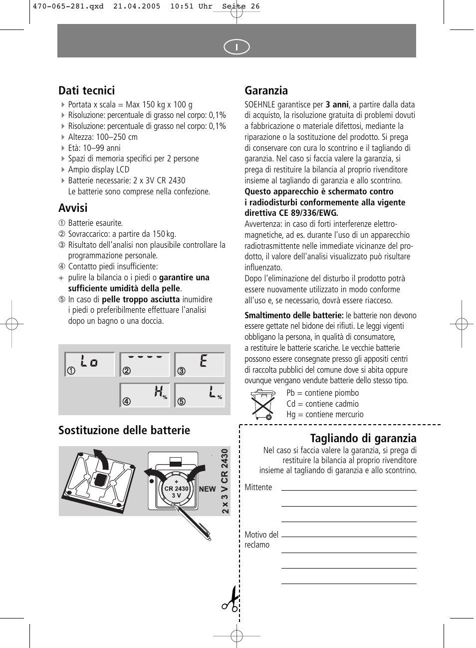 SOEHNLE Body Balance Lago User Manual | Page 26 / 112