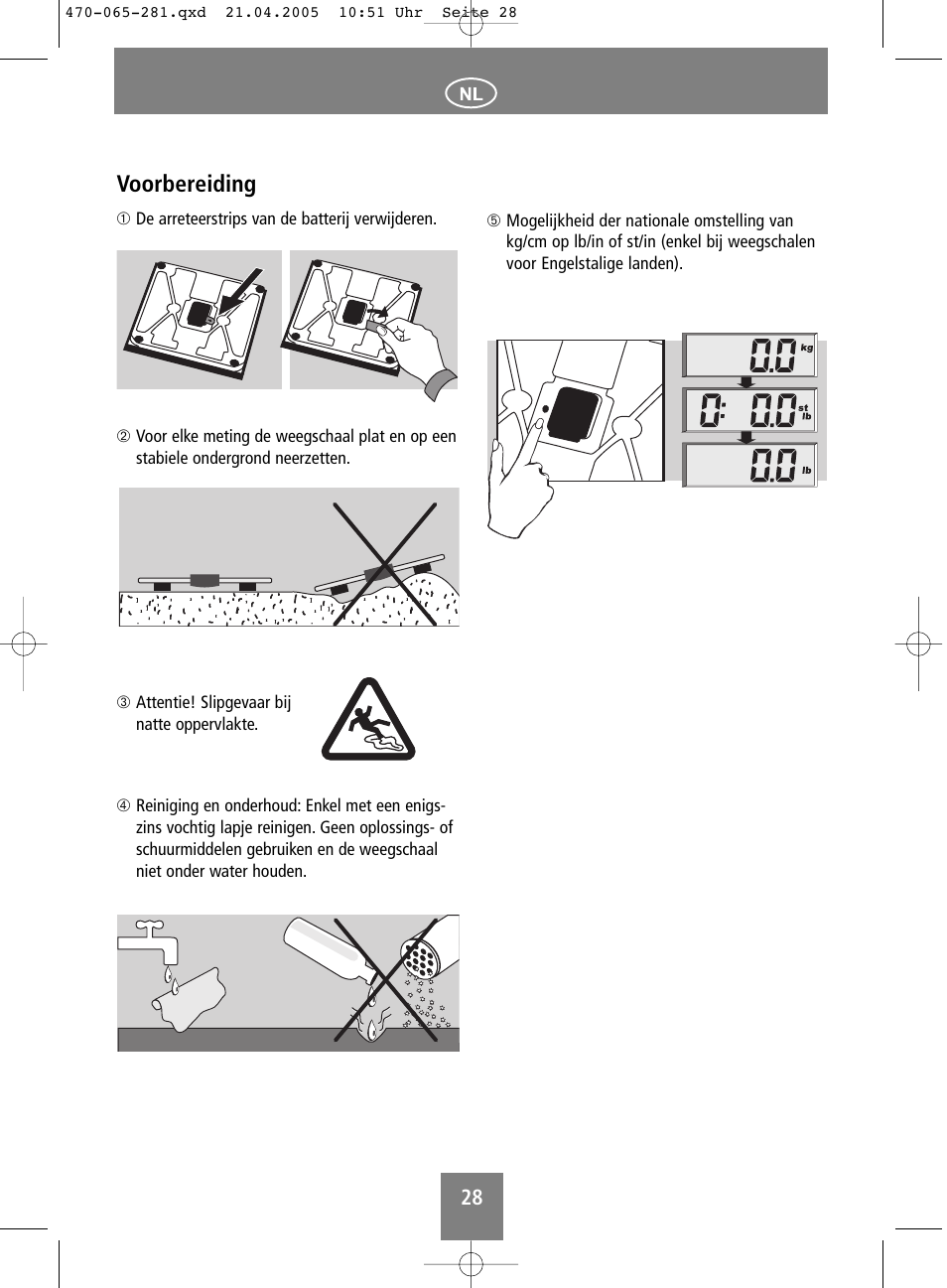 Voorbereiding | SOEHNLE Body Balance Lago User Manual | Page 28 / 112