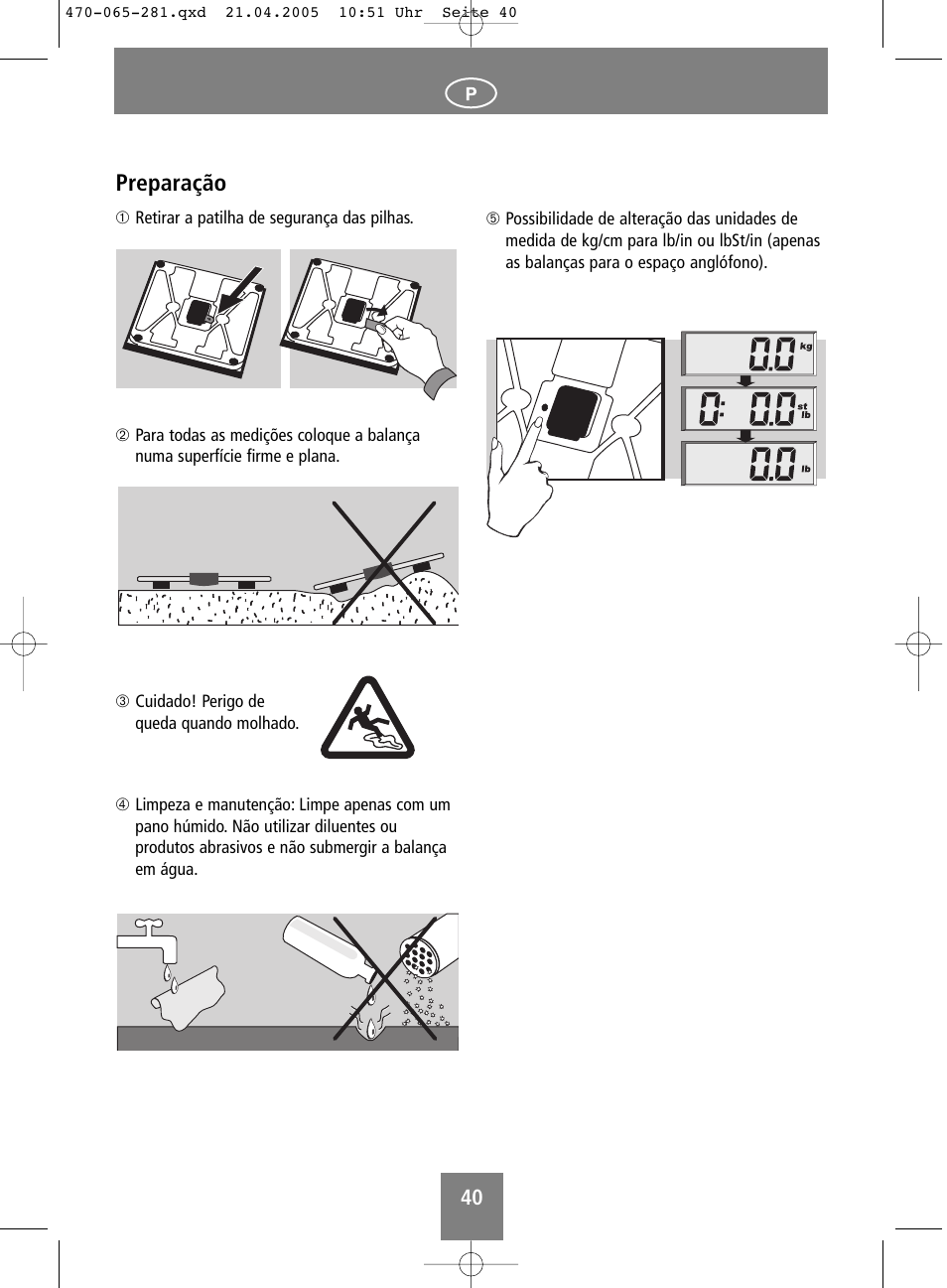 Preparação | SOEHNLE Body Balance Lago User Manual | Page 40 / 112