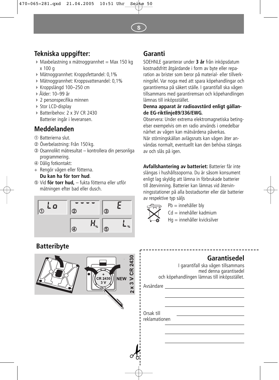 SOEHNLE Body Balance Lago User Manual | Page 50 / 112
