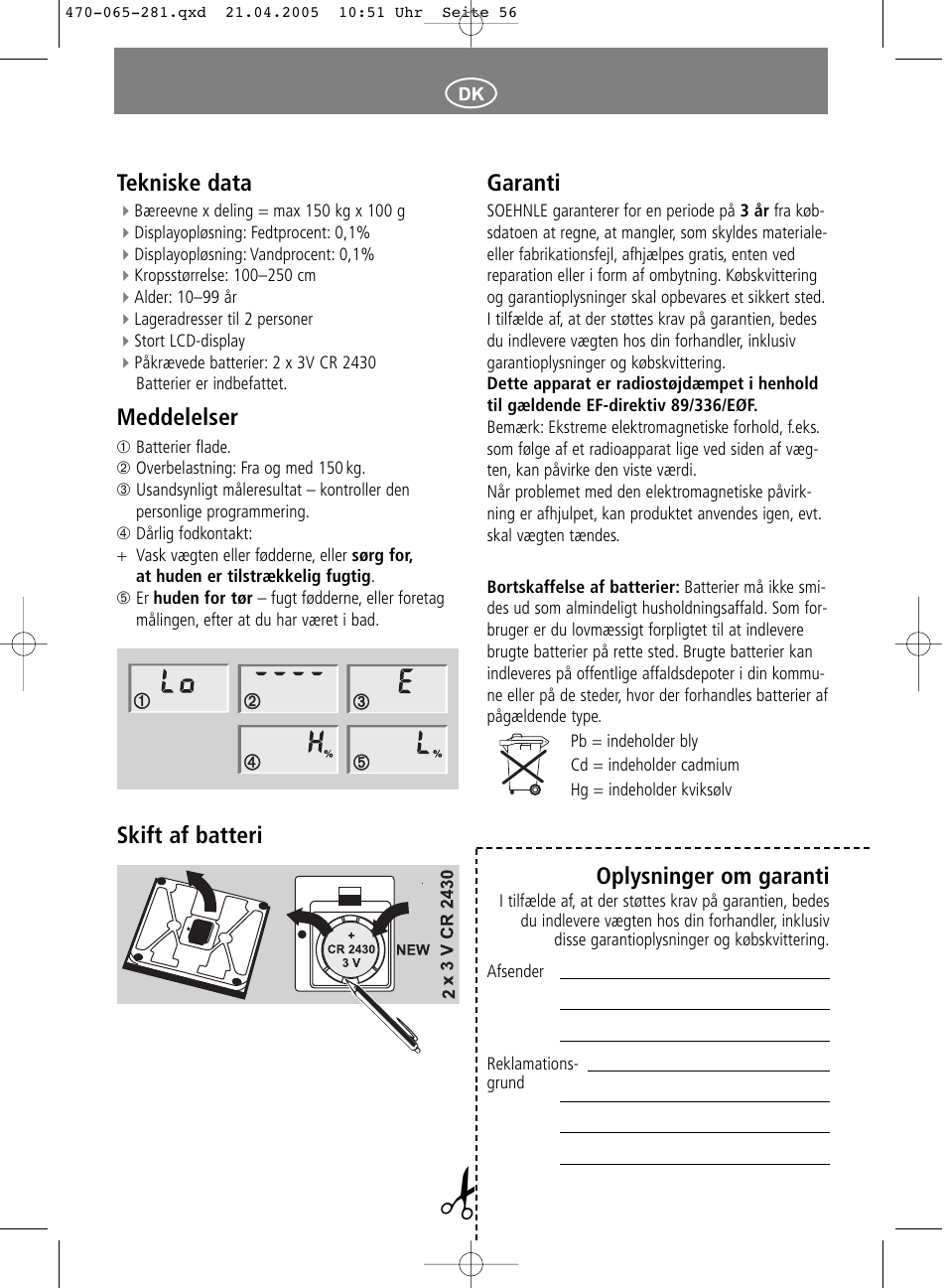 SOEHNLE Body Balance Lago User Manual | Page 56 / 112