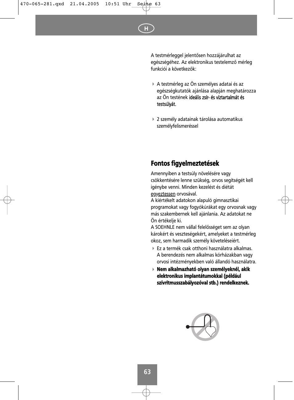 Ffo on ntto oss ffiig gyyeellm meezztteettéésseekk | SOEHNLE Body Balance Lago User Manual | Page 63 / 112