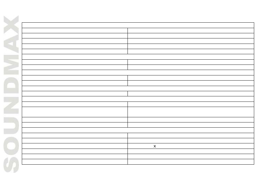 Specifica tion | SoundMax SM-CMD3016 User Manual | Page 30 / 64