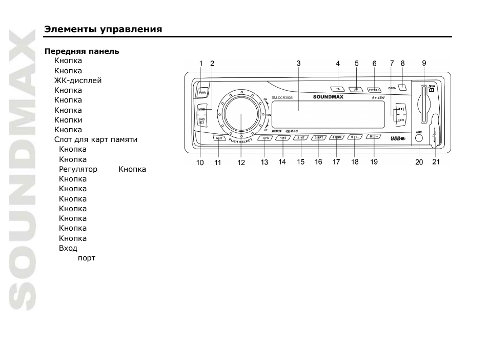 SoundMax SM-CCR3036 User Manual | Page 30 / 41