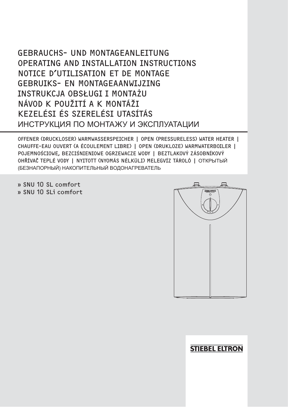 STIEBEL ELTRON SNU 10 SLi с 23.04.2007 User Manual | 30 pages