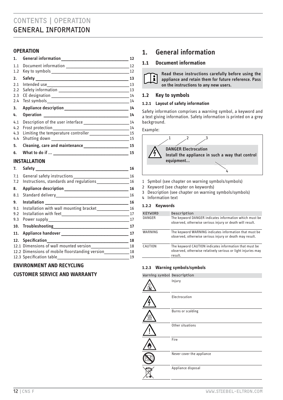 STIEBEL ELTRON CNS F с 01.03.2010 User Manual | Page 12 / 76