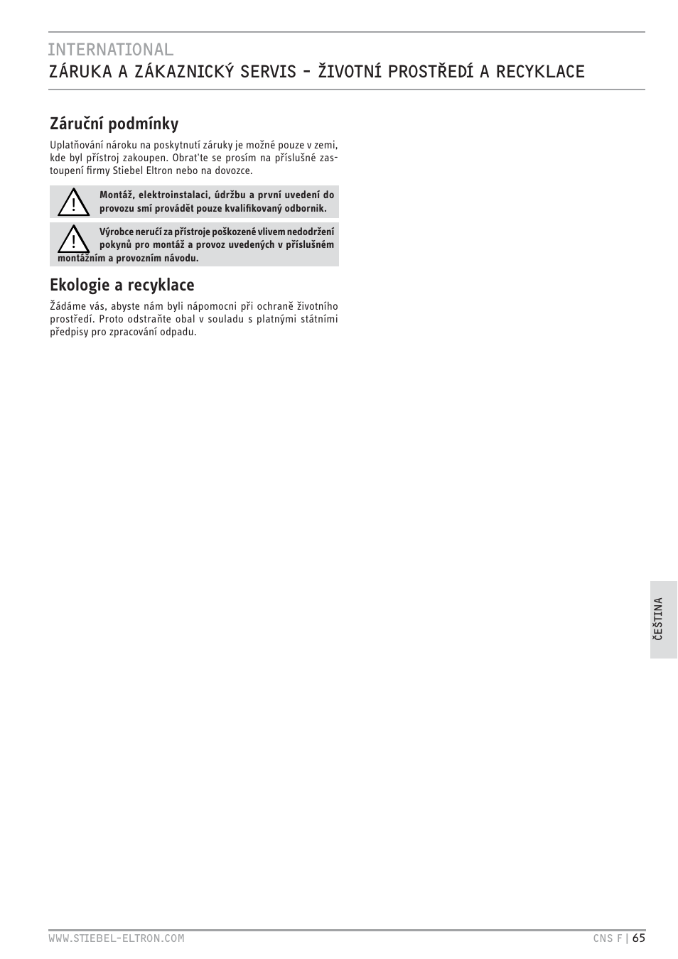 STIEBEL ELTRON CNS F с 01.03.2010 User Manual | Page 65 / 76