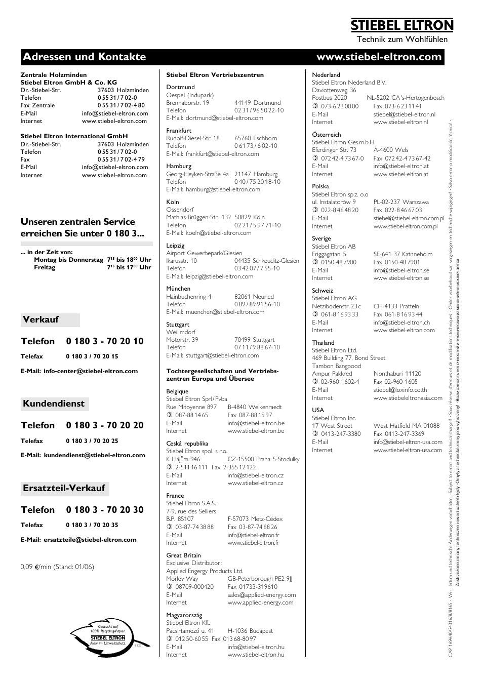 Technik zum wohlfühlen | STIEBEL ELTRON DHF 12 - 24 C 01.10.2006 - 31.03.2007 User Manual | Page 48 / 52