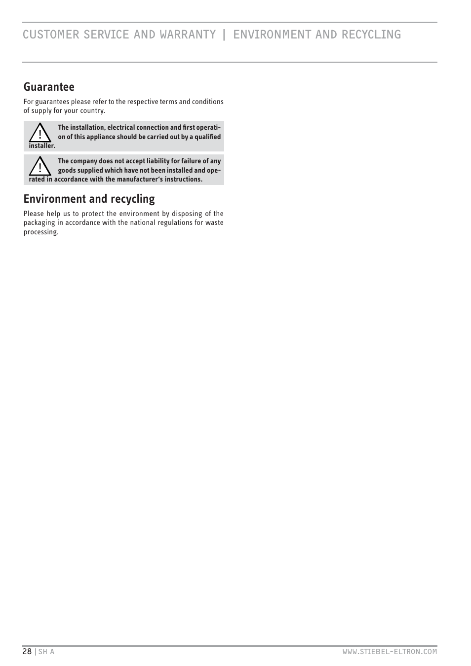 STIEBEL ELTRON SH A с 01.03.2009 User Manual | Page 28 / 72