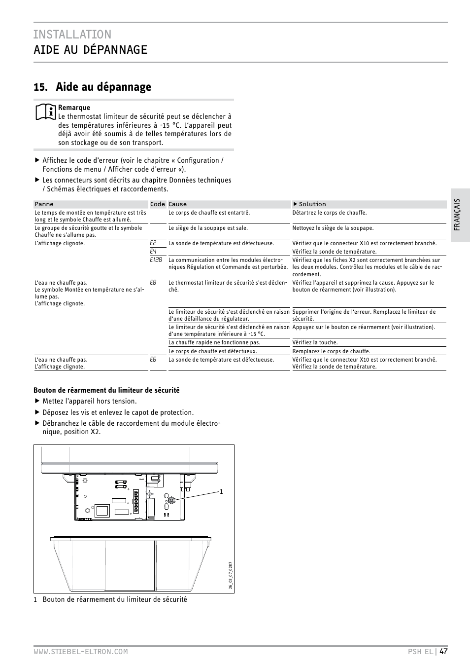 STIEBEL ELTRON PSH EL с 05.12.2011 User Manual | Page 47 / 100
