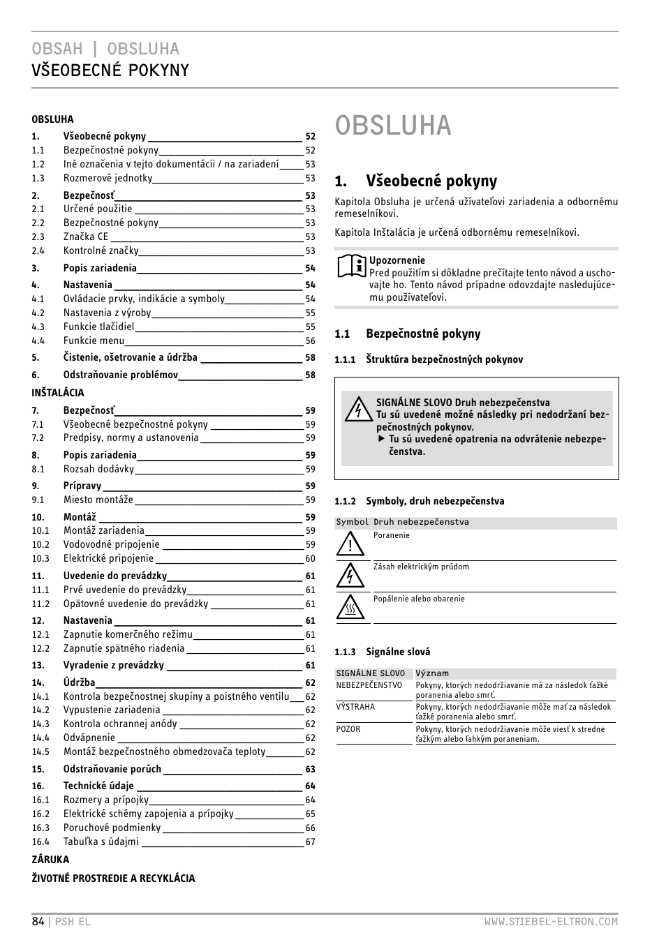 STIEBEL ELTRON PSH EL с 05.12.2011 User Manual | Page 84 / 100