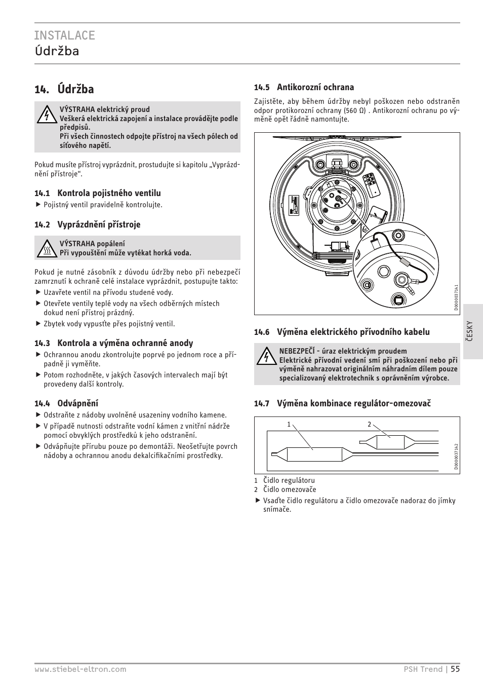 Instalace údržba 14. údržba | STIEBEL ELTRON psh 30 trend User Manual | Page 55 / 92