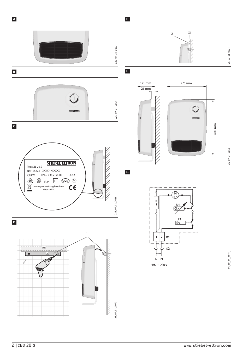 STIEBEL ELTRON CBS 20 S с 07.03.2011 User Manual | Page 2 / 22