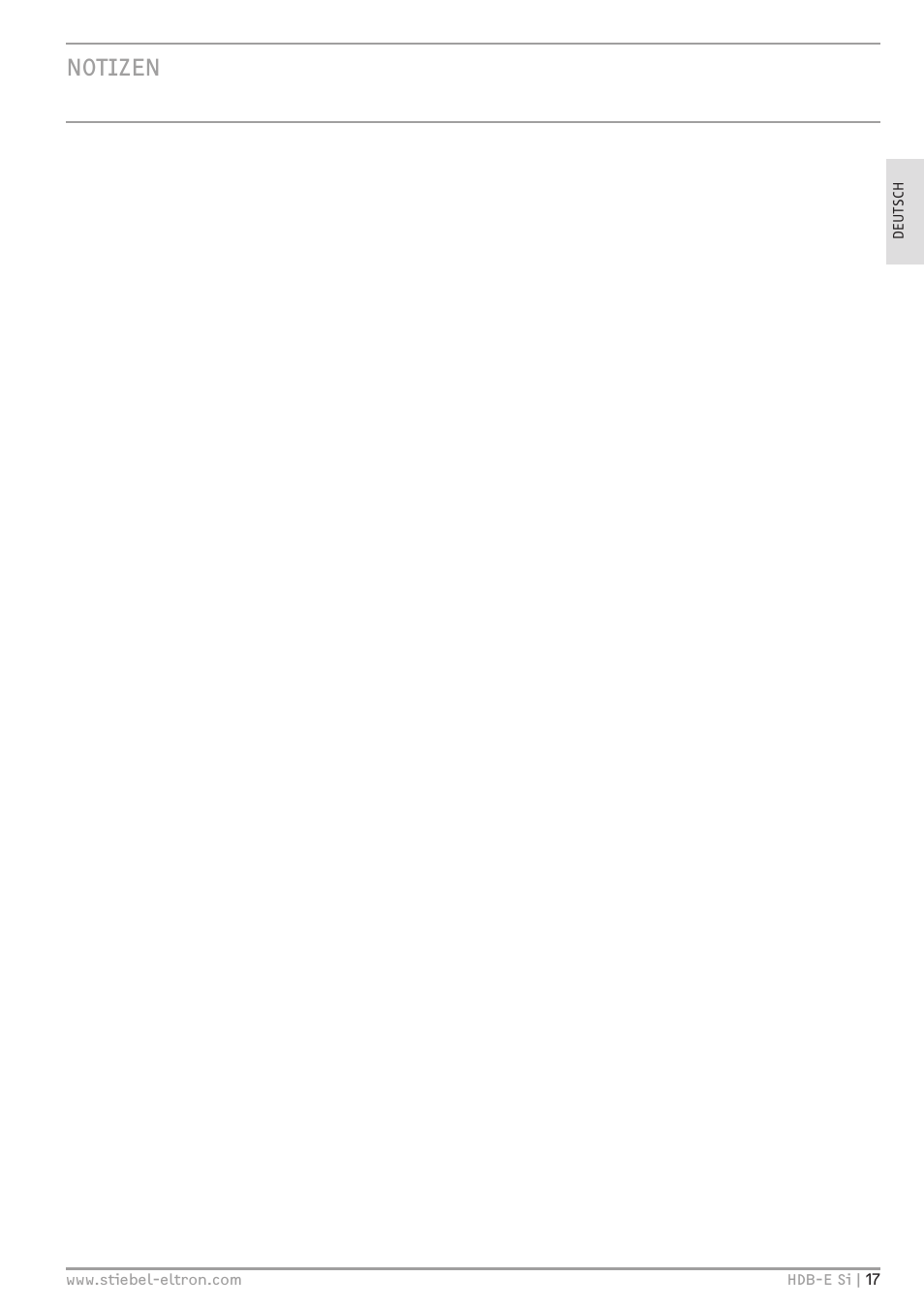 Notizen | STIEBEL ELTRON HDB-E Si с 01.02.2013 User Manual | Page 17 / 80
