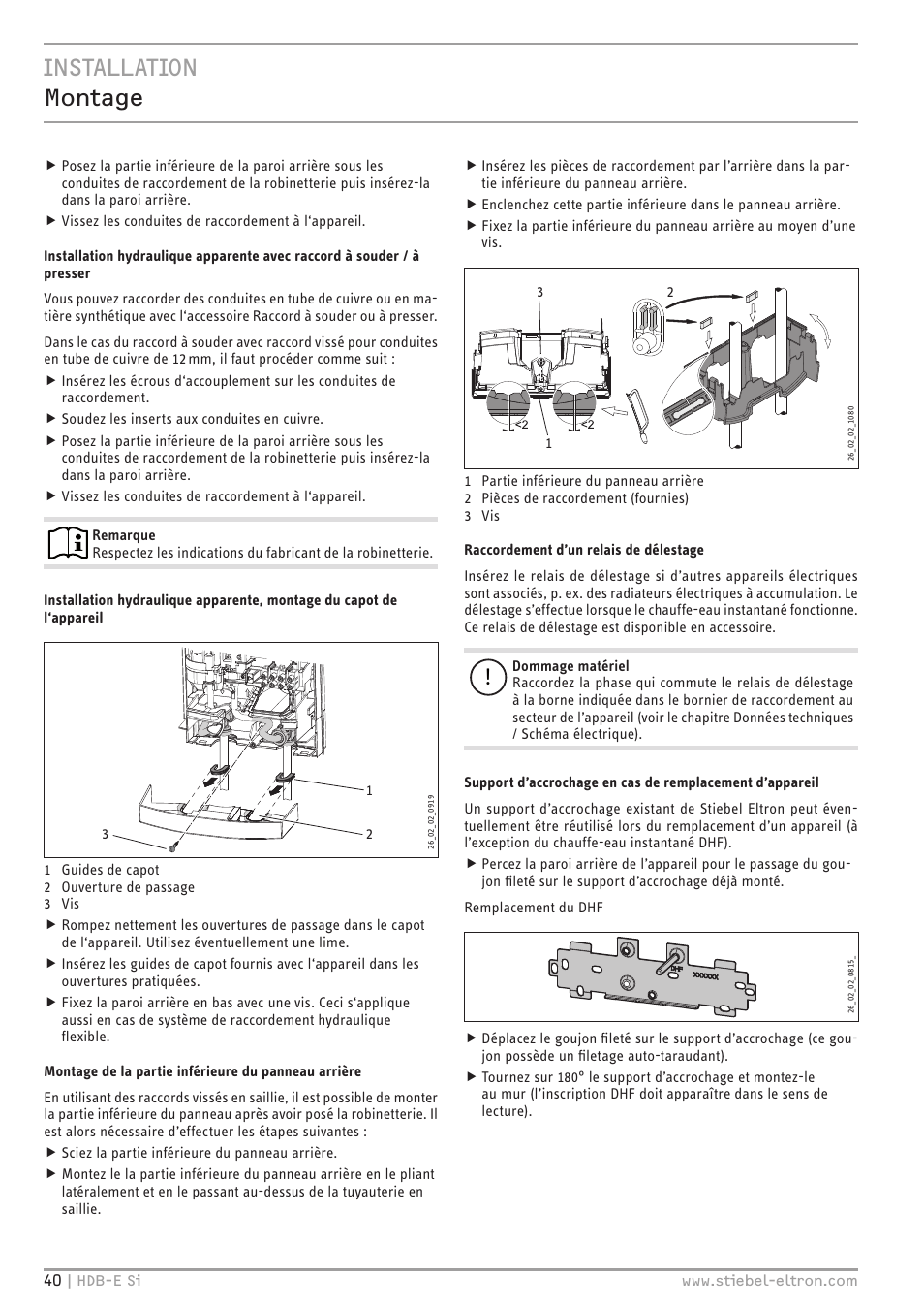 Installation montage | STIEBEL ELTRON HDB-E Si с 01.02.2013 User Manual | Page 40 / 80