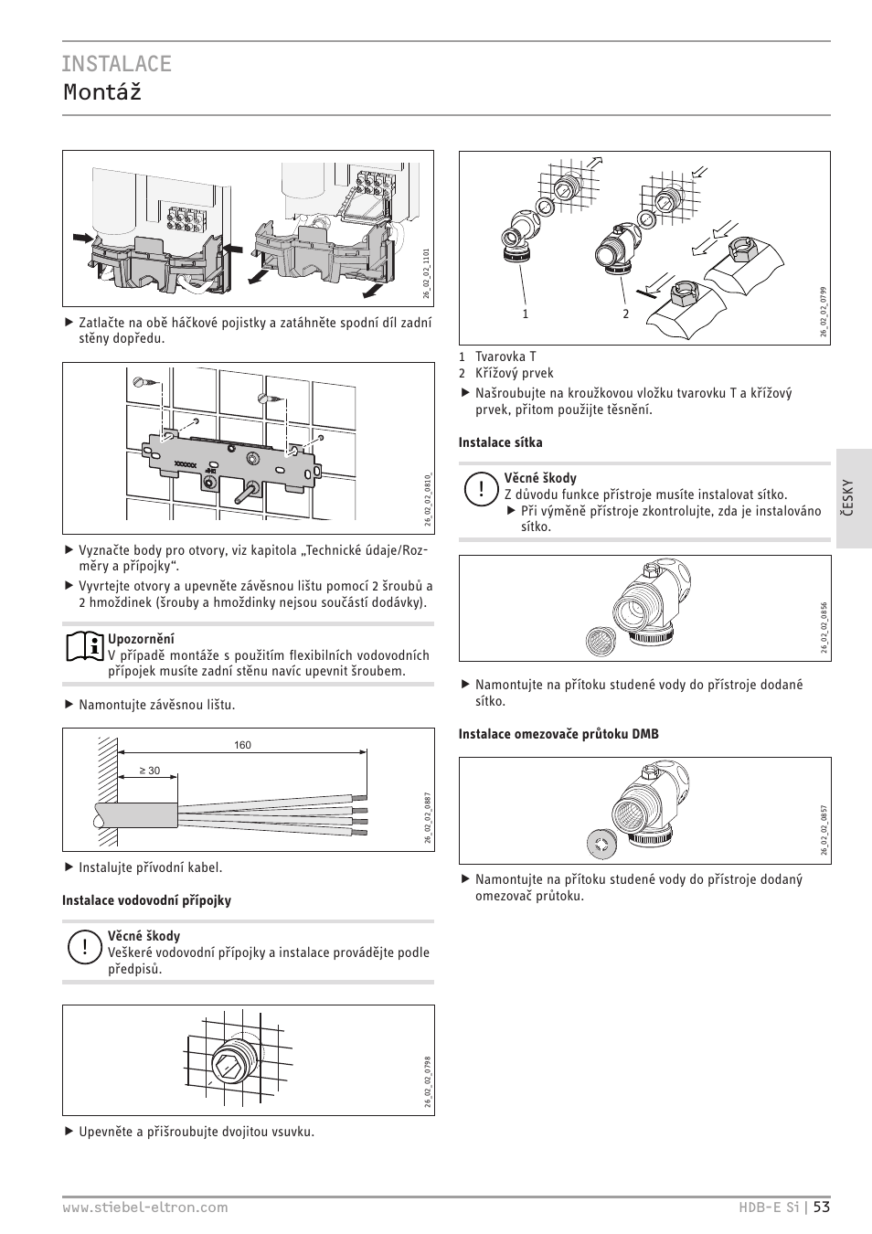 Instalace montáž | STIEBEL ELTRON HDB-E Si с 01.02.2013 User Manual | Page 53 / 80