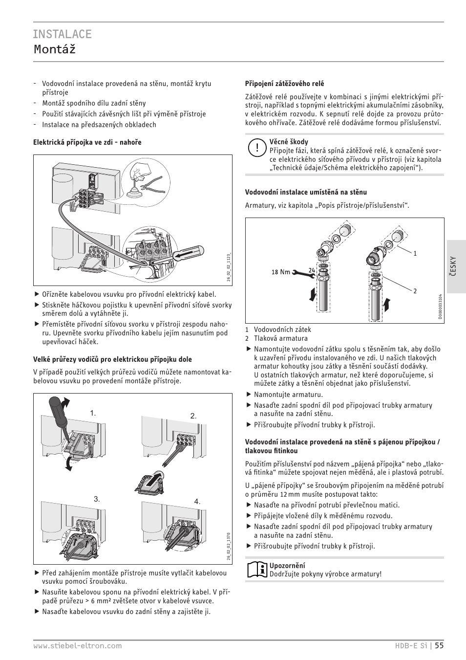 Instalace montáž | STIEBEL ELTRON HDB-E Si с 01.02.2013 User Manual | Page 55 / 80