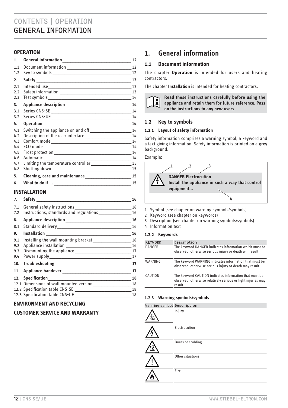 STIEBEL ELTRON CNS UE с 01.03.2010 User Manual | Page 12 / 72