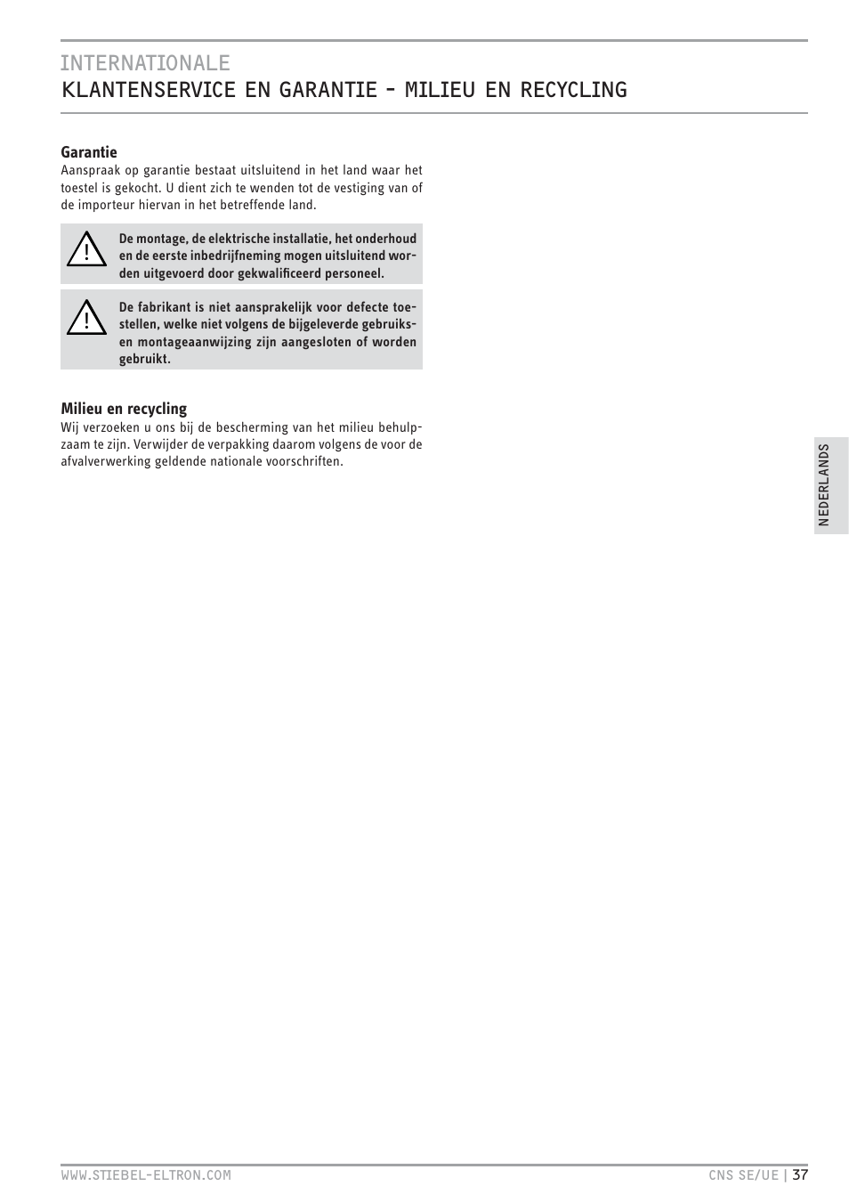 STIEBEL ELTRON CNS UE с 01.03.2010 User Manual | Page 37 / 72