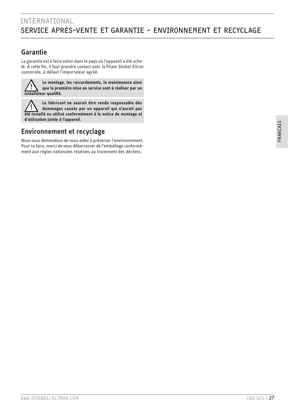 STIEBEL ELTRON CNS U с 01.03.2010 User Manual | Page 27 / 72