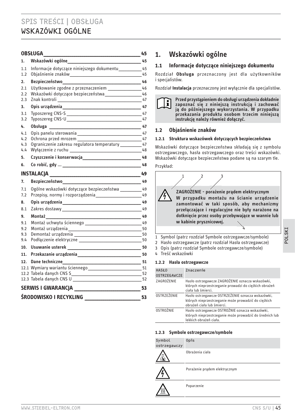 STIEBEL ELTRON CNS U с 01.03.2010 User Manual | Page 45 / 72