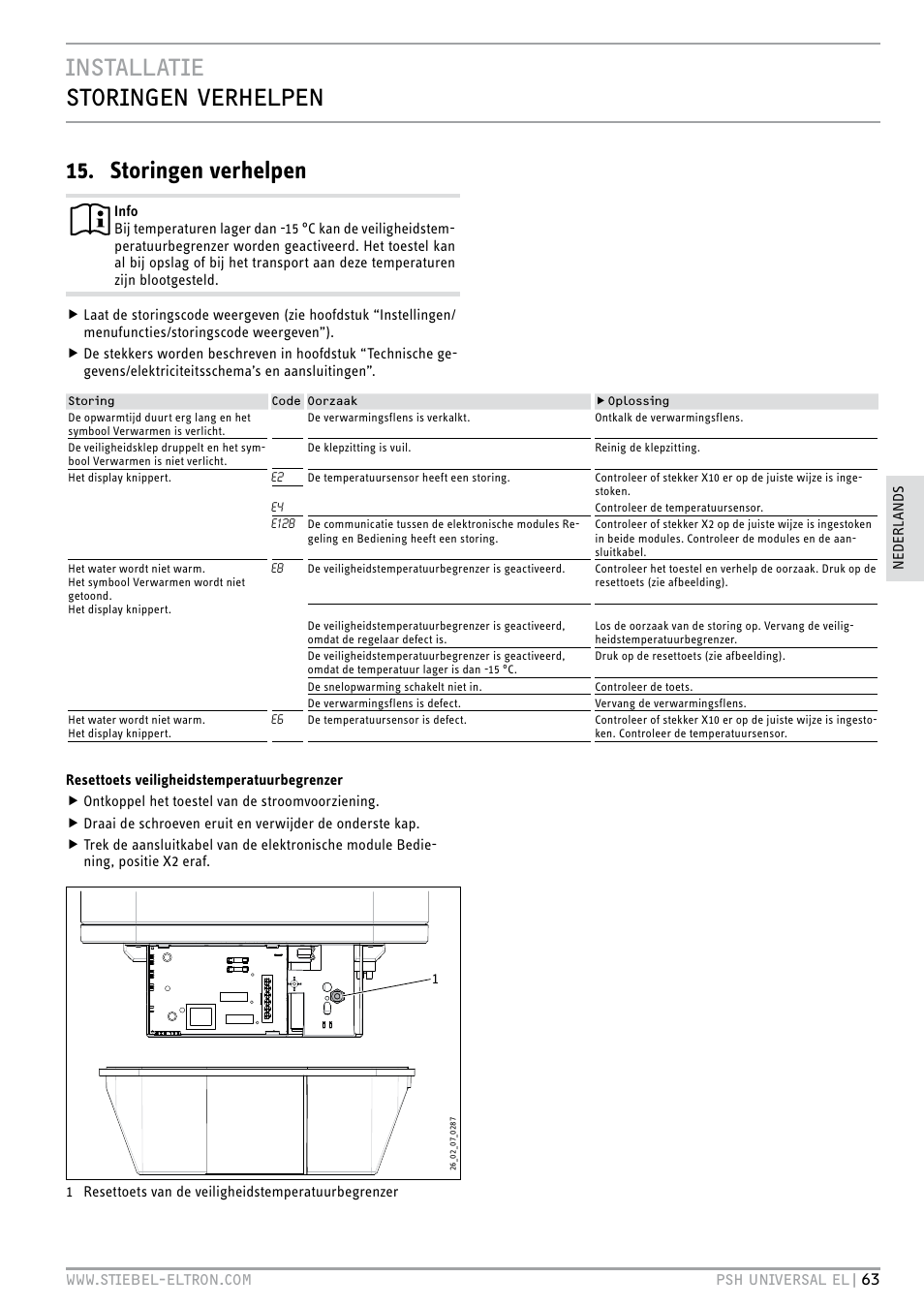 STIEBEL ELTRON PSH Universal EL с 05.12.2011 User Manual | Page 63 / 100
