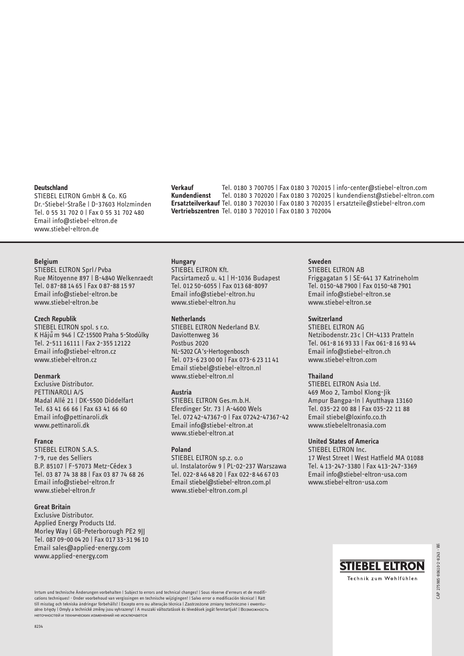 STIEBEL ELTRON SNU 5 SLi 01.05.2007 - 28.10.2007 User Manual | Page 34 / 34