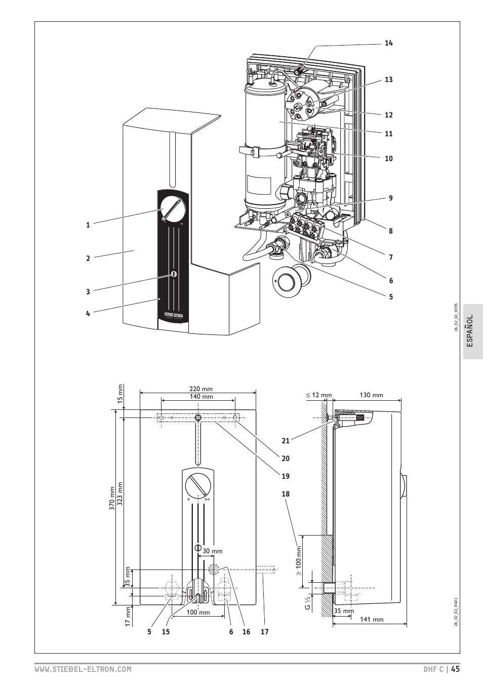 STIEBEL ELTRON DHF 12 - 24 C с 01.04.2007 User Manual | Page 45 / 103