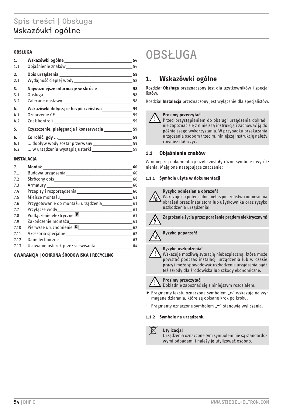 STIEBEL ELTRON DHF 12 - 24 C с 01.04.2007 User Manual | Page 58 / 103