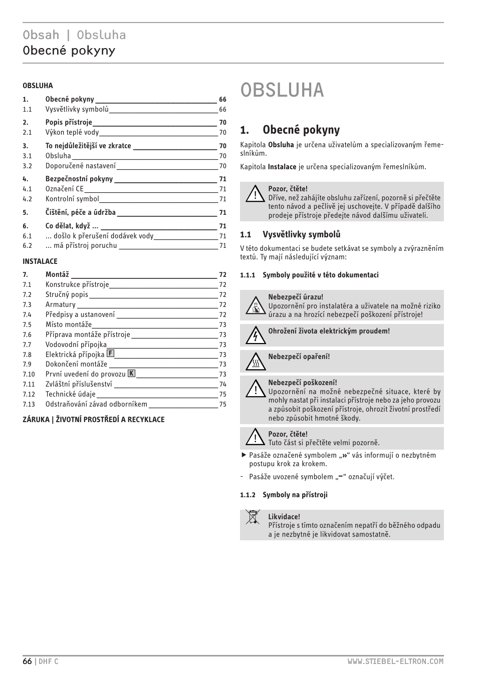 STIEBEL ELTRON DHF 12 - 24 C с 01.04.2007 User Manual | Page 69 / 103