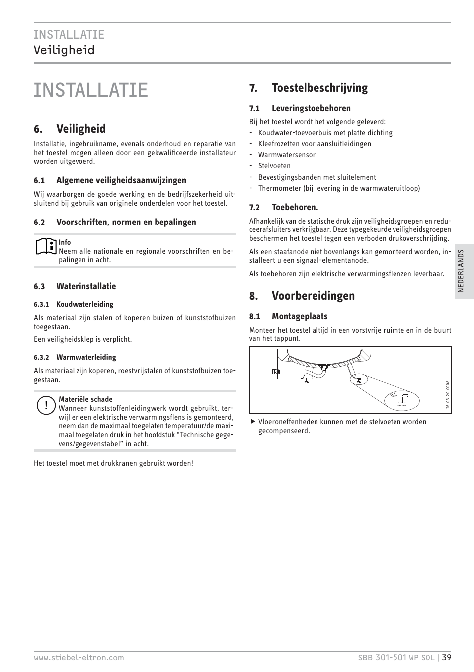 Cz`<<`. p¼кщкцд¼к, Veiligheid, Toestelbeschrijving | Voorbereidingen | STIEBEL ELTRON SBB WP SOL с 12.05.2008 User Manual | Page 39 / 80