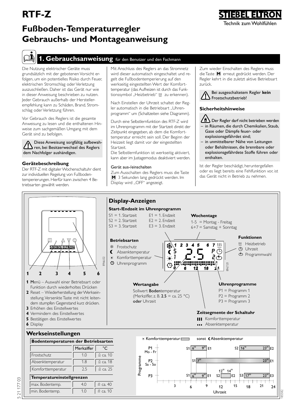 STIEBEL ELTRON RTF Z 13.05.2006 - 28.02.2009 User Manual | 16 pages