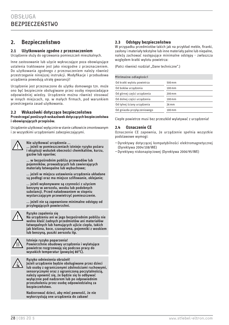STIEBEL ELTRON CBS 20 S 22.09.2008 - 06.03.2011 User Manual | Page 28 / 52