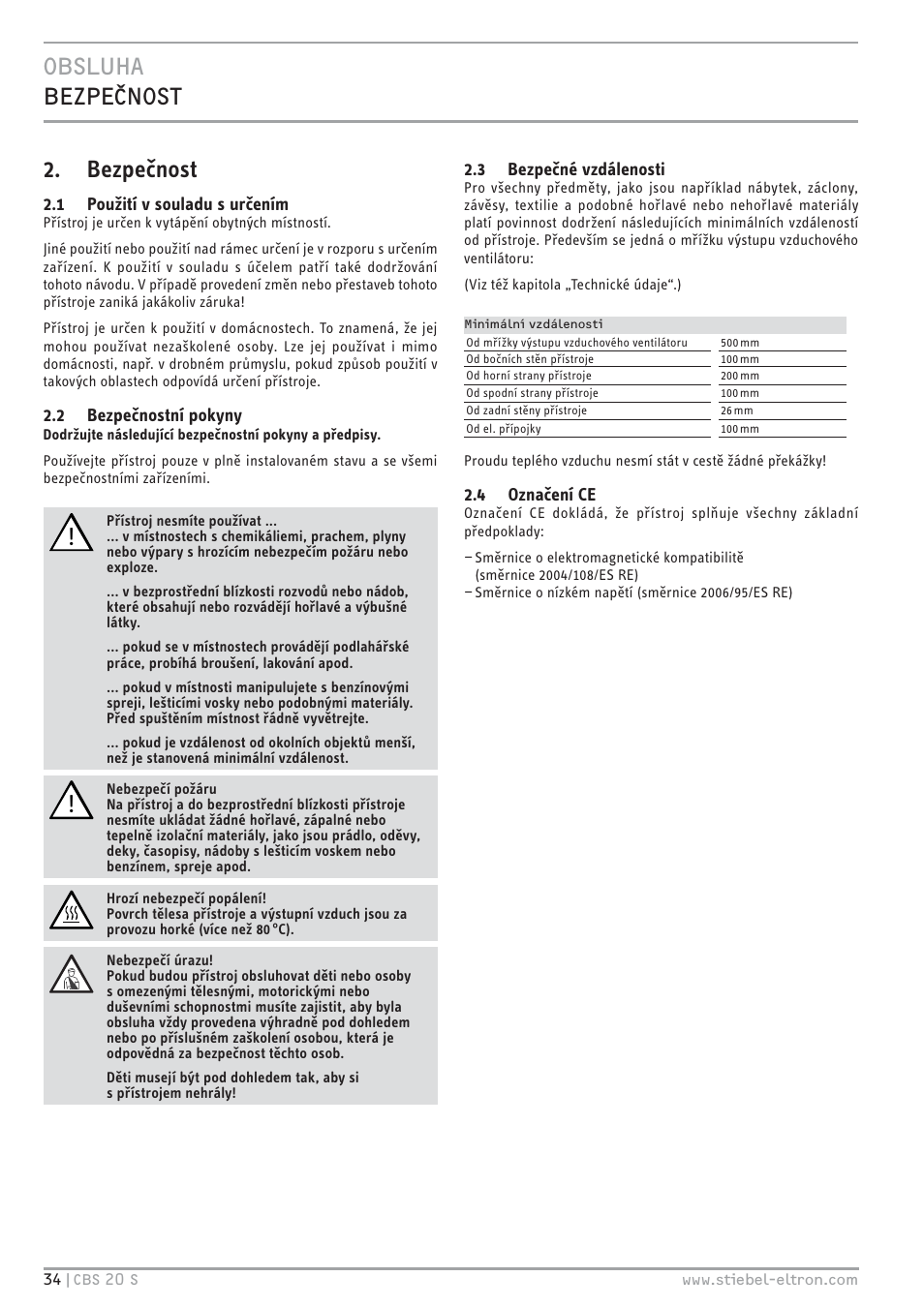 STIEBEL ELTRON CBS 20 S 22.09.2008 - 06.03.2011 User Manual | Page 34 / 52