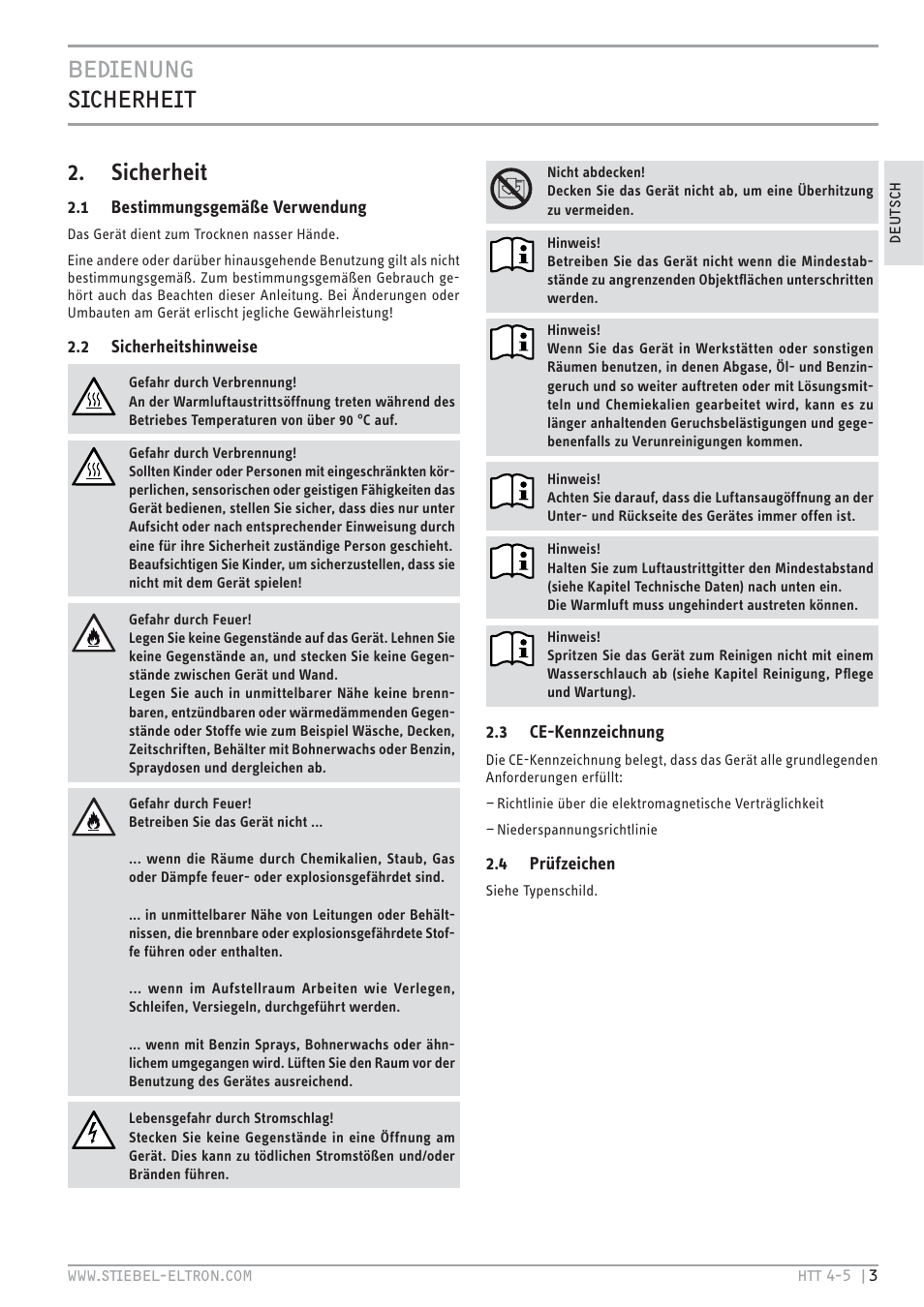 STIEBEL ELTRON HTT turbotronic 5 с 01.03.2009 User Manual | Page 3 / 88