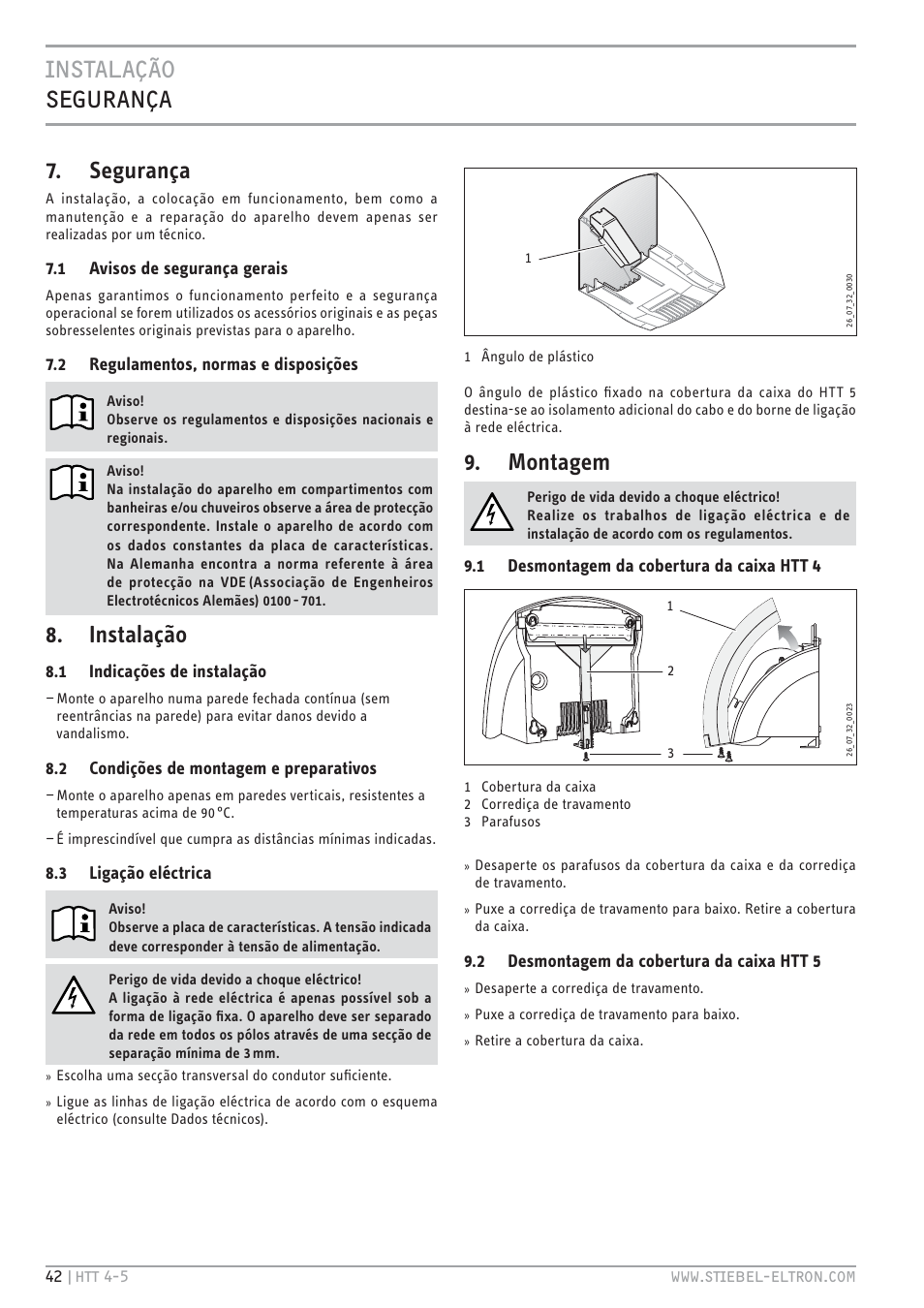 Instalação segurança 7. segurança, Instalação, Montagem | STIEBEL ELTRON HTT turbotronic 5 с 01.03.2009 User Manual | Page 42 / 88