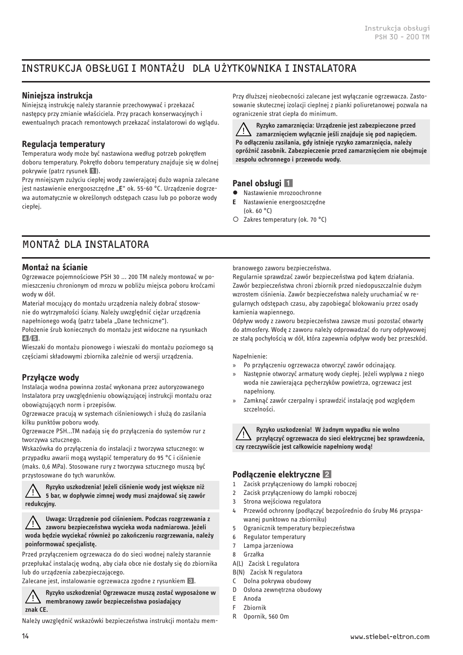 STIEBEL ELTRON PSH TM с 01.09.2008 User Manual | Page 14 / 24